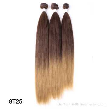 New Arrival Blonde Black Ombre Long Straight Hair Bundles Weave Weft Synthetic Hair Bundles Extension Hair Weaves For Women